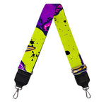 Lime Green And Purple Cow Pattern Print Bag Strap