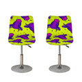 Lime Green And Purple Cow Pattern Print Bar Stool Covers