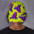 Lime Green And Purple Cow Pattern Print Baseball Cap