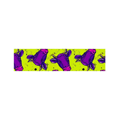 Lime Green And Purple Cow Pattern Print Bed Runner