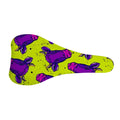 Lime Green And Purple Cow Pattern Print Bicycle Seat Cover