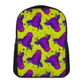 Lime Green And Purple Cow Pattern Print Casual Backpack