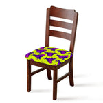 Lime Green And Purple Cow Pattern Print Chair Cushion Cover