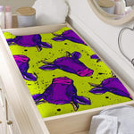 Lime Green And Purple Cow Pattern Print Changing Pad Cover