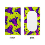 Lime Green And Purple Cow Pattern Print Changing Pad Cover