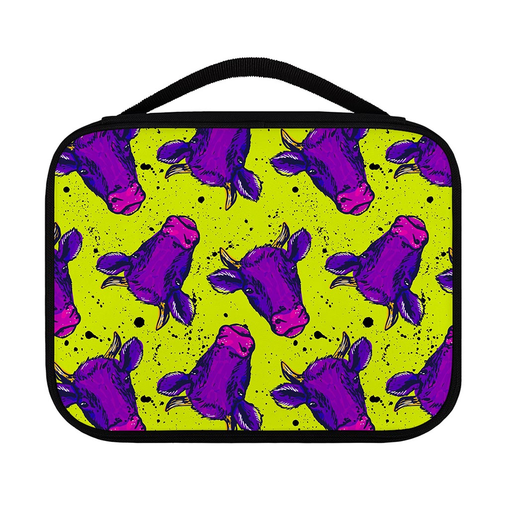 Lime Green And Purple Cow Pattern Print Classic Bible Case