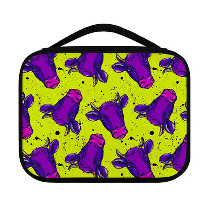 Lime Green And Purple Cow Pattern Print Classic Bible Case