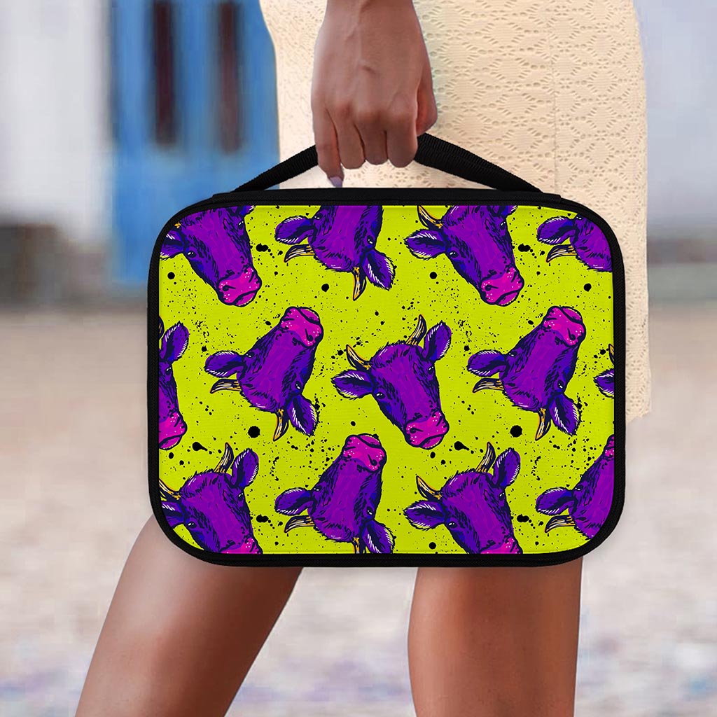 Lime Green And Purple Cow Pattern Print Classic Bible Case
