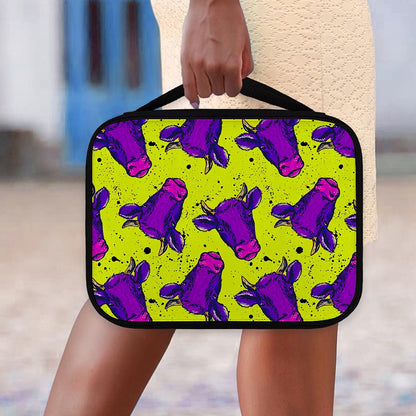 Lime Green And Purple Cow Pattern Print Classic Bible Case