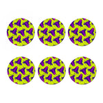 Lime Green And Purple Cow Pattern Print Coaster Set