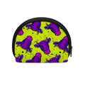 Lime Green And Purple Cow Pattern Print Coin Purse