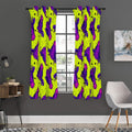 Lime Green And Purple Cow Pattern Print Grommet Curtain Panels