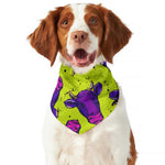 Lime Green And Purple Cow Pattern Print Dog Bandana