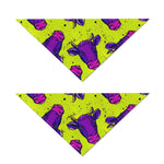 Lime Green And Purple Cow Pattern Print Dog Bandana
