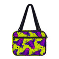 Lime Green And Purple Cow Pattern Print Double Strap Bible Bag