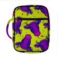 Lime Green And Purple Cow Pattern Print Front Pocket Bible Bag