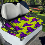 Lime Green And Purple Cow Pattern Print Golf Cart Seat Cover