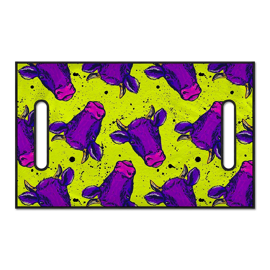 Lime Green And Purple Cow Pattern Print Golf Cart Seat Cover