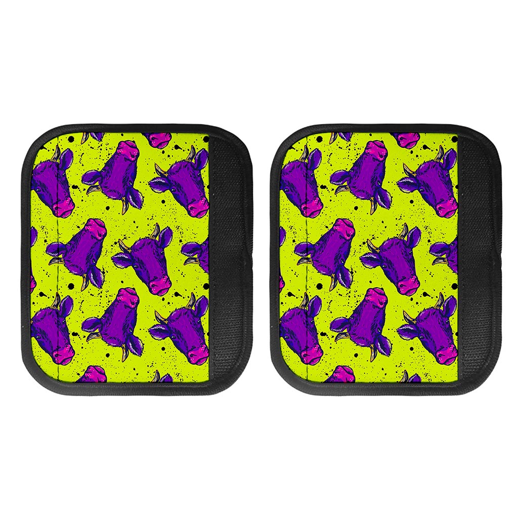 Lime Green And Purple Cow Pattern Print Handle Covers