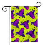 Lime Green And Purple Cow Pattern Print House Flag