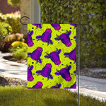 Lime Green And Purple Cow Pattern Print House Flag