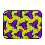 Lime Green And Purple Cow Pattern Print Laptop Sleeve