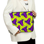 Lime Green And Purple Cow Pattern Print Laptop Sleeve