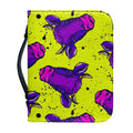Lime Green And Purple Cow Pattern Print Leather Bible Cover