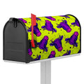 Lime Green And Purple Cow Pattern Print Mailbox Cover