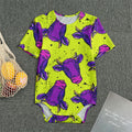 Lime Green And Purple Cow Pattern Print Men's Bodysuit