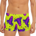 Lime Green And Purple Cow Pattern Print Men's Short Boxer Briefs