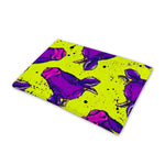 Lime Green And Purple Cow Pattern Print Pet Cooling Mat Cover