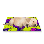 Lime Green And Purple Cow Pattern Print Pet Cooling Mat Cover