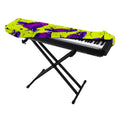 Lime Green And Purple Cow Pattern Print Piano Keyboard Cover