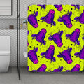 Lime Green And Purple Cow Pattern Print Polyester Shower Curtain
