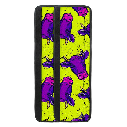 Lime Green And Purple Cow Pattern Print Refrigerator Handle Covers