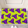 Lime Green And Purple Cow Pattern Print Rubber Doormat