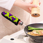 Lime Green And Purple Cow Pattern Print Skillet Handle Cover