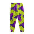 Lime Green And Purple Cow Pattern Print Sweatpants