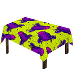 Lime Green And Purple Cow Pattern Print Tablecloth