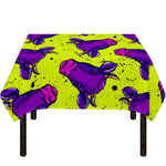Lime Green And Purple Cow Pattern Print Tablecloth