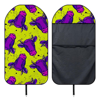 Lime Green And Purple Cow Pattern Print Waterproof Car Seat Cover