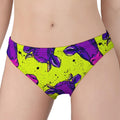 Lime Green And Purple Cow Pattern Print Women's Panties