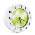 Lime Green And White Chevron Print Alarm Clock