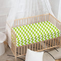 Lime Green And White Chevron Print Baby Crib Sheet