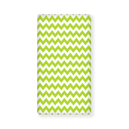Lime Green And White Chevron Print Baby Crib Sheet