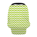Lime Green And White Chevron Print Baby Seat Cover