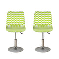 Lime Green And White Chevron Print Bar Stool Covers