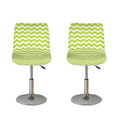 Lime Green And White Chevron Print Bar Stool Covers