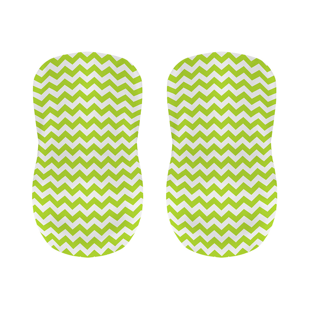 Lime Green And White Chevron Print Bar Stool Covers